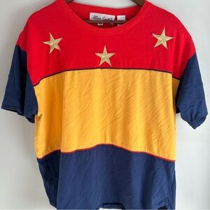 Vintage Allison Smith Cotton Blend Colorful Star Embroidered Top Women’s XL